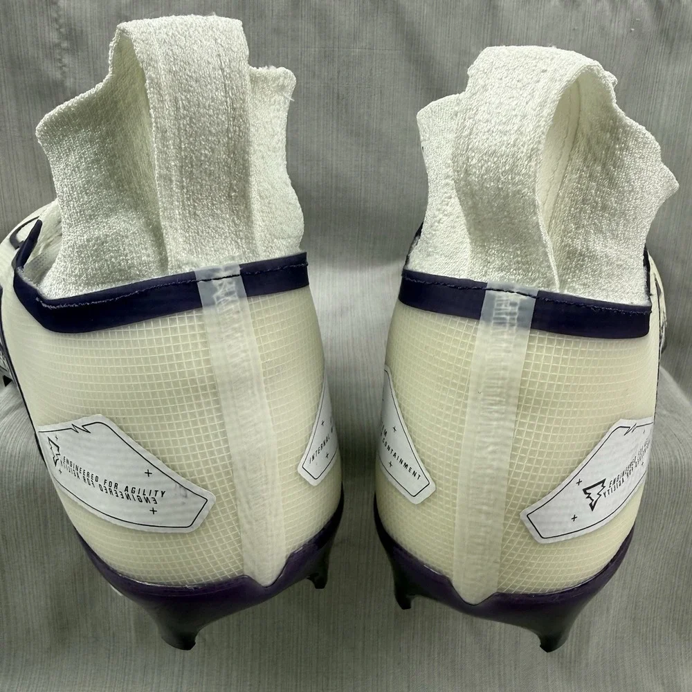 Nike Alpha Menace Elite 3 P Men Sz 12 White/Purple Football Cleat DM1792-101 New